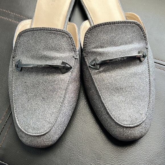 Botkier | Gumetal Silver Shimmer Clare Holiday Loafers Slides size 9 - Picture 2 of 7